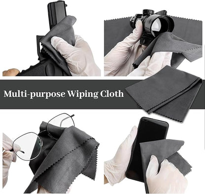 BOVPCAO 5/3 Pack Microsuede Gun Cloth - 12"x12" Gun Cleaning Cloth Lint Free - Soft and Washable Gun Cleaning Rags - Professional Gun Cleaning Supplies