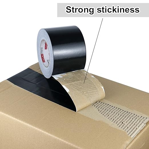 Wide Duct Tape, Industrial Grade 30Yards (90 ft) 4 Inch Black Tape, 9 Mil Heavy-Duty, Waterproof, Strong, Flexible, No Residue, for Crafts & Home Improvement (Black, 4'' x 90ft)