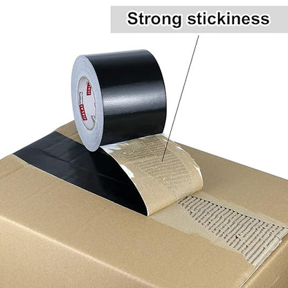 Wide Duct Tape, Industrial Grade 30Yards (90 ft) 4 Inch Black Tape, 9 Mil Heavy-Duty, Waterproof, Strong, Flexible, No Residue, for Crafts & Home Improvement (Black, 4'' x 90ft)