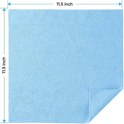 HOMEXCEL Blue Microfiber Cleaning Cloths 20 Pack, Highly Absorbent, Lint & Scratch-Free Cleaning Rags for House Kitchen, Microfiber Towels for Car 11.5 x 11.5 inch