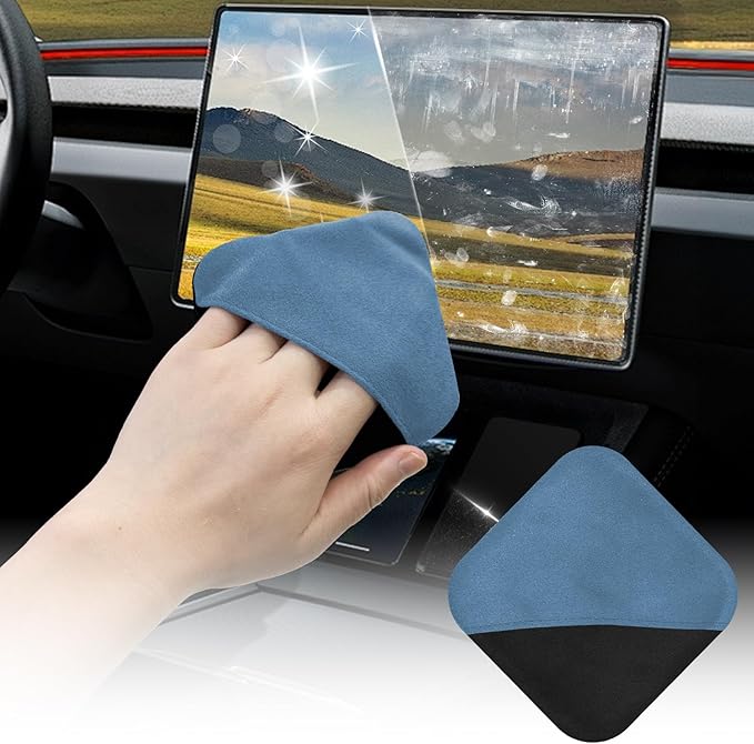 SuperKaKa Car Screen Cleaner- Vehicle Touchscreen Microfiber Cleaning Cloth, Touch Screens Clean Wipes Cars Interior Accessories for Auto Dashboard Display (Blue)