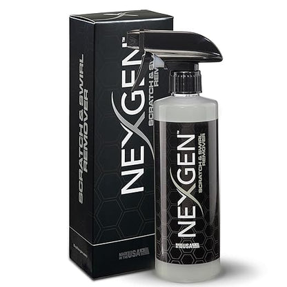 Nexgen Scratch & Swirl Remover (16oz) - Restore Shine & Depth to Your Vehicle’s Surface - Fast Acting Ceramic Coating - On-The-Go Car Detailing - Car Cleaning Supplies - Safe on All Paints & Colors