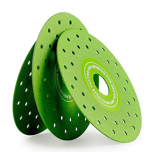 LOZLIN 3PCS 115MM Vacuum Brazed Ultra-Thin Multi-Pore Flat Abrasive Sheet Disc for Porcelain Glass Ceramic Tile Granite Marble Diamond Saw Blade