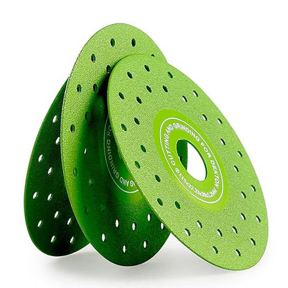 LOZLIN 3PCS 115MM Vacuum Brazed Ultra-Thin Multi-Pore Flat Abrasive Sheet Disc for Porcelain Glass Ceramic Tile Granite Marble Diamond Saw Blade