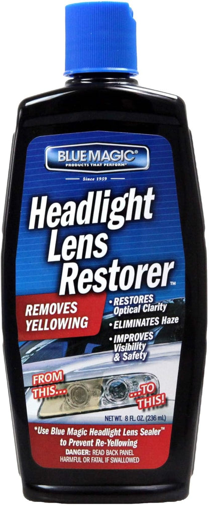 MPD Cobalt Charm Headlight Restorer – 8 oz | Removes Yellowing, Haze & Oxidation | Restores Lens Clarity & Brightness | Enhances Nighttime Visibility