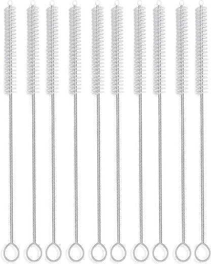 Long Straw Brush, Nylon Flexible,Reusable Pipe Tube Cleaner 12-ihch X 2/5-inch Set of 10
