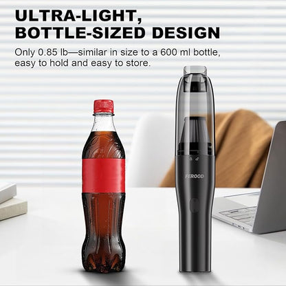 4-in-1 Car Vacuum, Mini Handheld Portable Cordless, 6.5kPa Strong Suction, Ultra-Quiet 60dB, 0.85 lb for Car, Desk & Small Spaces,USB-C Rechargeable 2 Washable HEPA Filters,Ideal Gifts for Men & Women
