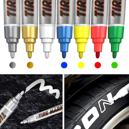 MC MOTOPARTS Permanent Color Tire Pen Marker Lettering Paint Drawing Tool Automotive Motorcycle Care 1 piece (Silver)