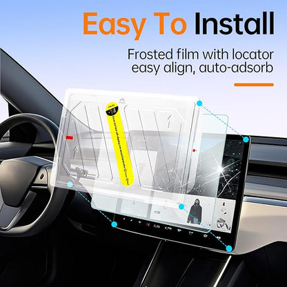 DGXWLLW Screen Protector for Tesla Model S 2023-2026 Model X 2023-2026 with Alignment Kit Matte Front Back Tempered Glass TouchScreen Dashboard Protective Anti Glare Fingerprint 9H Hardness