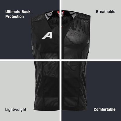 ALPINA Proshield Back Protector Vest Men, Lightweight Flexible Spine Protection for Skiing Snowboarding, Black