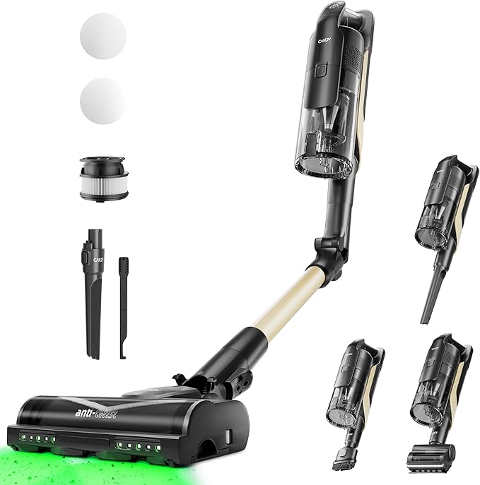 Candy Cordless Stick Vacuum Cleaner, 250AW Powerful Suction, 100min Runtime, Flexi-Fold Tube, SmartSense Tech, LED Headlights, Pet Hair Pickup, Pet & Crevice Tools, for Hard Floor & Carpet, CVS60