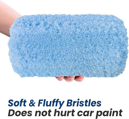 5-12 Foot (20ft Reach) Car Wash Brush with 12-Inch Soft Bristle, On/Off Switch Telescopic Car Truck Boat Washing Brush with Hose Attachment for Cleaning RVs, House Siding, Floors and More!