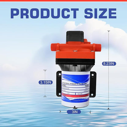 2088-554-144/2088-403-144 Fresh Water Pump,12 VDC,3.0 Gallons Per Minute,45 Psi,1/2MNPT Connection,Water Delivery Pump for RV or Marine Use,No Noise,Includes Detachable Filters