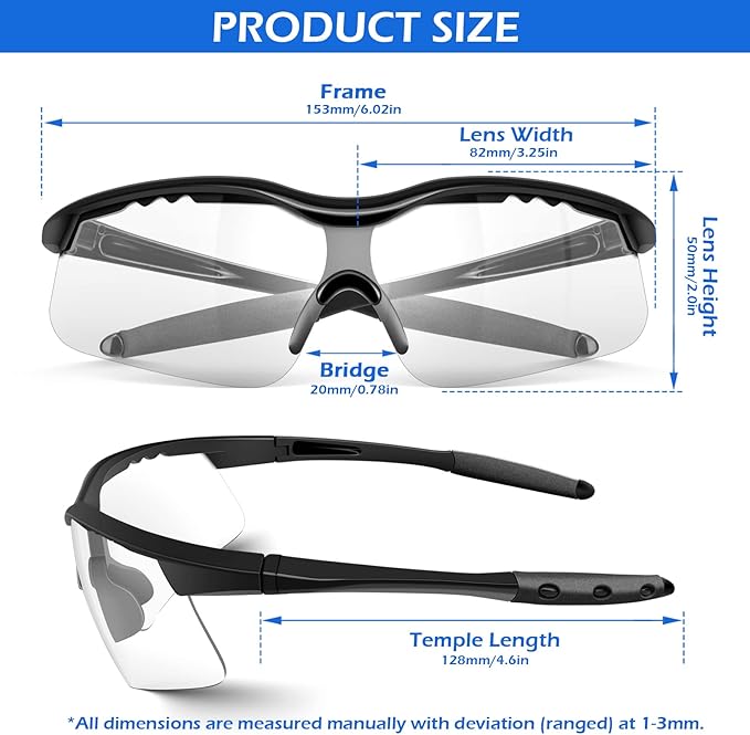 OXG 6 Pack Anti-Fog Safety Glasses, ANSI Z87+ Impact & Scratch Resistant Protective Eyewear for Work, Lab, Construction