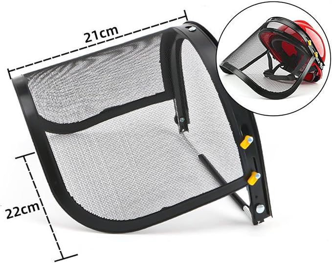 Face Shield and Bracket Combo Steel Wire Visor for Hard Hat Protector when You Are Trimming Garden or Logging Black Accessories