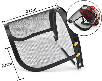 Face Shield and Bracket Combo Steel Wire Visor for Hard Hat Protector when You Are Trimming Garden or Logging Black Accessories