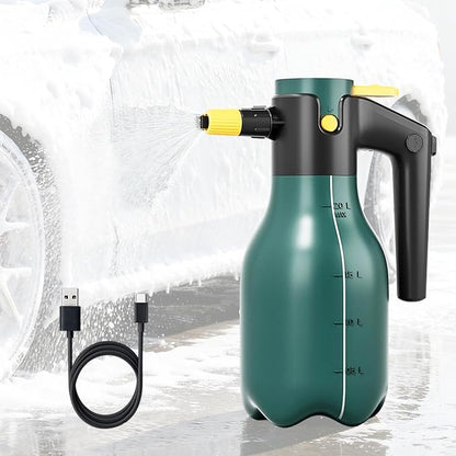Electric Pressurized Foam Sprayer, 2L Cordless Pump Sprayer with One-Touch Lock, Portable Foam Sprayer for Car Wash, Auto Detailing, House & Pet Cleaning