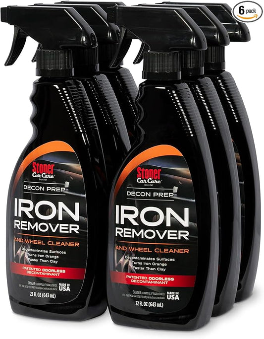 Stoner Car Care 92104-6PK Iron Remover and Wheel Cleaner – Odorless Fallout & Rust Decontaminant, Removes Brake Dust and Contaminants on Wheels, Tires, and Paint, Color Indicator, 22 fl oz (Pack of 6)