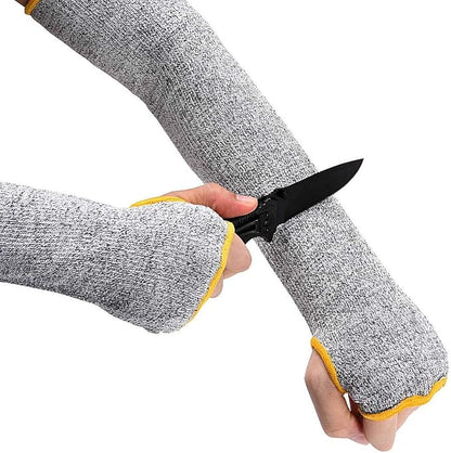 SUYAMI Arm Protection Sleeves, Cut Resistant Sleeves Level 5 Protection, Slash Resistant Anti Abrasion Safety Arm Guards (A-with thumb hole, one size)
