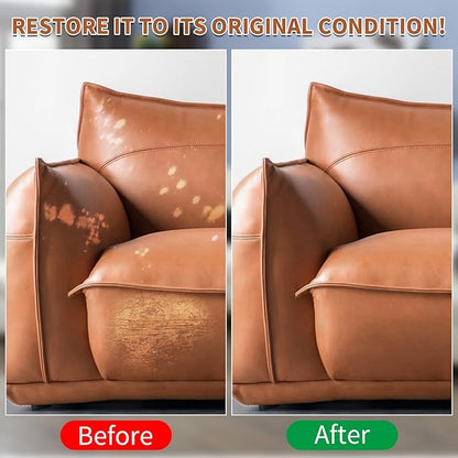 BSCPAM Light Brown Leather Recoloring Balm with 100ml Mink Oil,Leather Couch Scratch Remover,Leather Repair kit for Vinyl Furniture and Car Interior,Leather Dye Paint,Mink Oil for Leather
