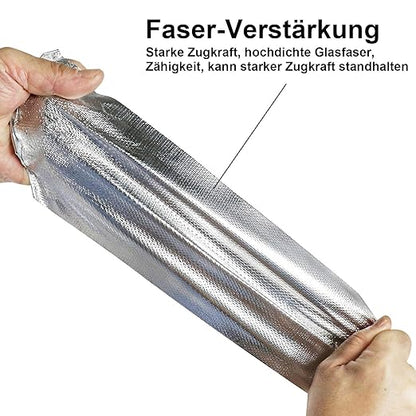 BOMEI PACK Adhesive Aluminum Foil Heat Shield Tape Barrier, Fiberglass Thermal Insulation Reflective Material High Temp Protection (8in*66ft)