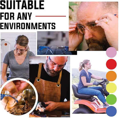BISON LIFE Safety Glasses - Scratch Resistant Wrap Around Eyewear, Polycarbonate ANSI Z87.1 Impact Resistant Lens
