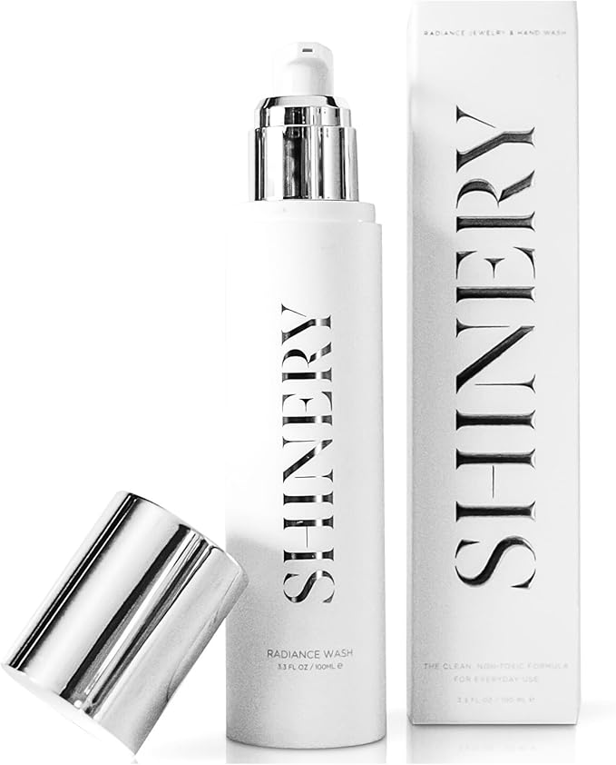 Shinery Jewelry Wash - Jewelry Cleaner Hand Wash Solution, Plant-Based Ring Cleaner Safe All Metals Stones, No Removing Jewelry, Made in The USA