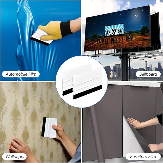 25 PCS Vinyl Squeegee, Plastic Felt Edge Squeegee, 4'' Vinyl Wrap Squeegee, Window Tint Squeegees for Car Wrap, Car Automotive Sticker Window Tint Wallpaper Decal Sticker
