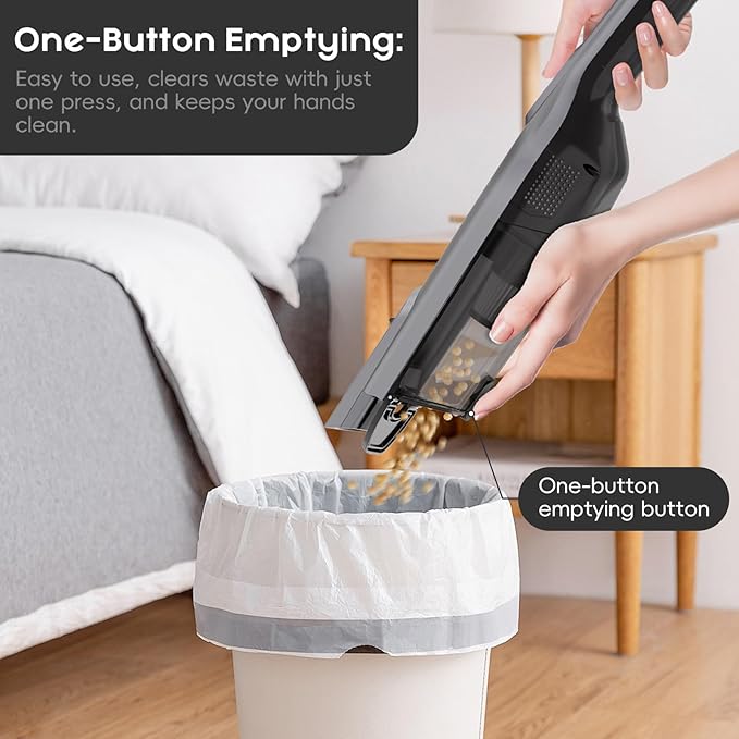 AYONTIN Cordless Handheld Vacuum, Lightweight Portable Hand Vacuum Cleaner with LED Light,Rechargeable Hand Held Vacuum with One-Touch Empty, Powerful Suction for Office, Home,Car,Steel