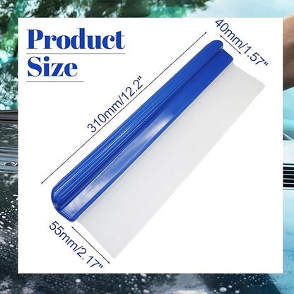 Uenhoy 2 Pack Car Squeegee 12 Inches, Flexible Car Water Scraper Automotive Wiper, Silicone Water Blade for Car Windshield, Window, Home Glass, Blue