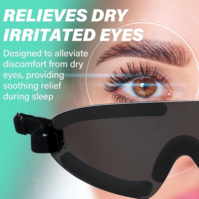Kingdder Eye Shield Grey Eye Shield for Sleeping Protective Goggles with Adjustable Strap and Soft Padding, Sensitivity of The Eyes to Light, Storage Bag(1pcs)
