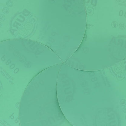 Dura-Gold Premium 6" Green Film PSA Sanding Discs - 800 Grit (Box of 25) - Self Adhesive Stickyback Sandpaper for DA Sander, Finishing Fine Cut Abrasive - Sand Automotive Car Paint, Woodworking Wood
