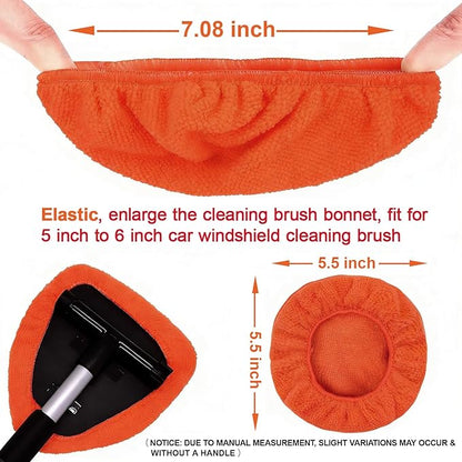 XINDELL 5 Pack Microfiber Pads – Replacement Heads Cover for Xindell Windshield Cleaner Tools. Washable & Reusable Triangle Pads (Red). Fits Window Reach Tool - Handle Not Included