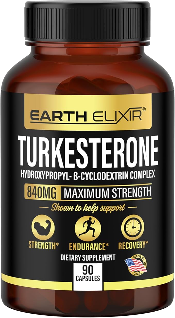 Turkesterone 840 mg – Natural Testosterone Support - 100% Pure Turkesterone Supplement for Men & Women - Ajuga Turkestanica Extract - Made in USA & 3rd Party Tested for Strength, Energy & Vitality