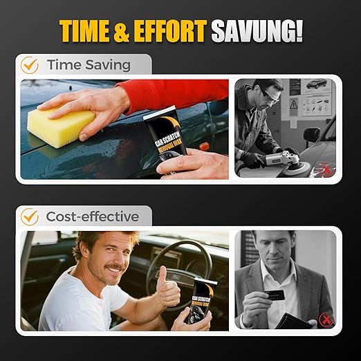 Scratch Remover for Vehicles, 2025 New Car Scratch Repair Paste Car Scratch Remover with Wipe and Sponge, Car Polishing Wax Scratchs Remover Cars Paint Scratchs Repair Kit for Deep Scratches (4)