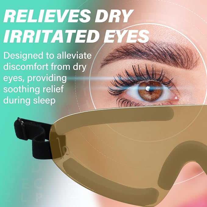 Kingdder Eye Shield Brown Eye Shield for Sleeping Protective Goggles with Adjustable Strap and Soft Padding, Sensitivity of The Eyes to Light, Storage Bag(1pcs)