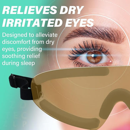 Kingdder Eye Shield Brown Eye Shield for Sleeping Protective Goggles with Adjustable Strap and Soft Padding, Sensitivity of The Eyes to Light, Storage Bag(1pcs)