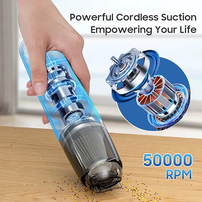 A9life Handheld Vacuum Cordless, Car Vacuum Portable with 2 Suction Modes, Blow & Suction 2-in-1, Small Vacuum Cleaner for Car, Home, Pet Hair, Office, Desk, Keyboards