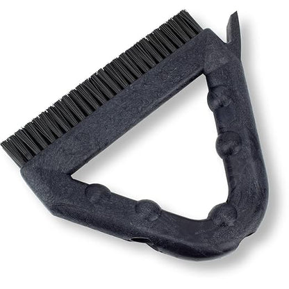 SPARTA Plastic Commercial Grout Brush, Triangle-Shaped Scrub Brush with Scraper and Two Threaded Holes for Attaching Handle (Sold Separately), 9 x 7 x 7 Inches, Black, (Pack of 4)