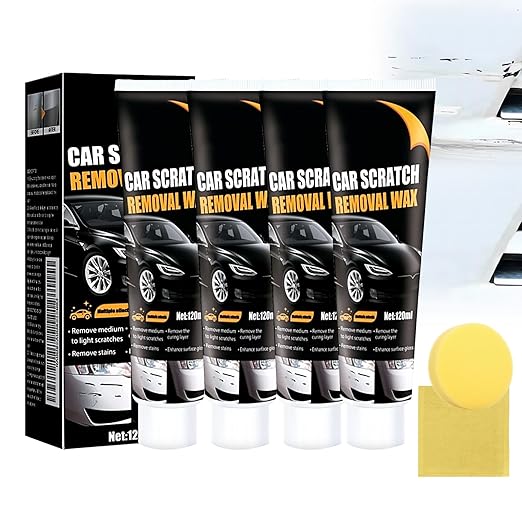 Scratch Remover for Vehicles, 2025 New Car Scratch Repair Paste Car Scratch Remover with Wipe and Sponge, Car Polishing Wax Scratchs Remover Cars Paint Scratchs Repair Kit for Deep Scratches (4)