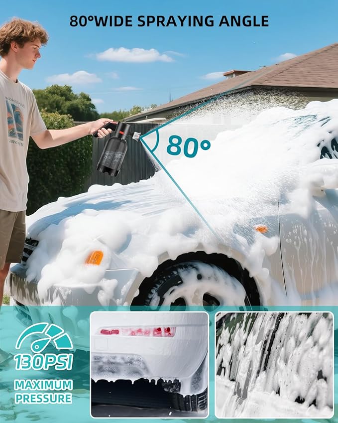 Uten Cordless Electric Foam Sprayer - 2L Foam Pump Sprayer, Car Washing Applicator, Tangle-Free for Cars, Daily Cleaning, Pets