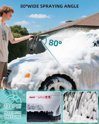 Uten Cordless Electric Foam Sprayer - 2L Foam Pump Sprayer, Car Washing Applicator, Tangle-Free for Cars, Daily Cleaning, Pets