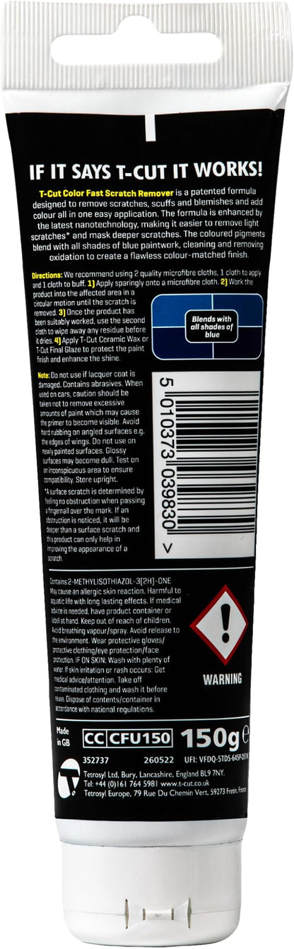 T-Cut Blue Scratch Remover, Color Fast Paintwork Restorer Car Polish, 5.3 Oz