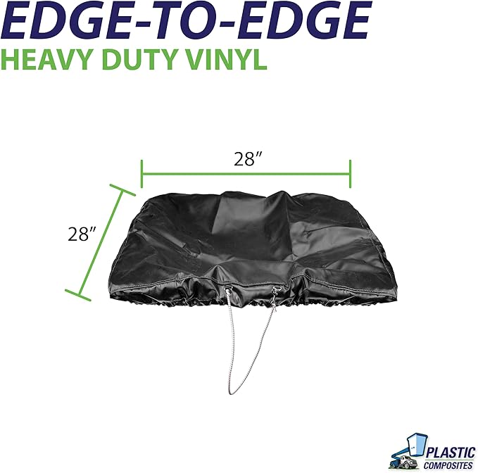 Bucket Truck Parts HEAVY DUTY Elastic Banded Bucket Cover with Support Pocket, Fits 1 Man Bucket 28"x28" Edge to Edge