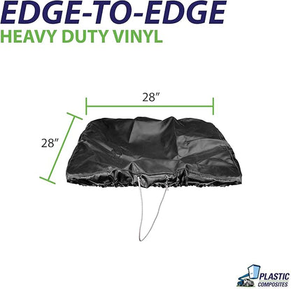 Bucket Truck Parts HEAVY DUTY Elastic Banded Bucket Cover with Support Pocket, Fits 1 Man Bucket 28"x28" Edge to Edge