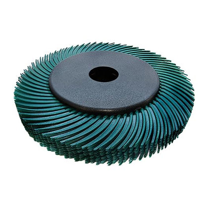Radial Bristle Brush, 6 in x 1/2 in x 1 in, 50# Green, 1 Set (Contains Ten Single Pieces) and Reduction Sleeve