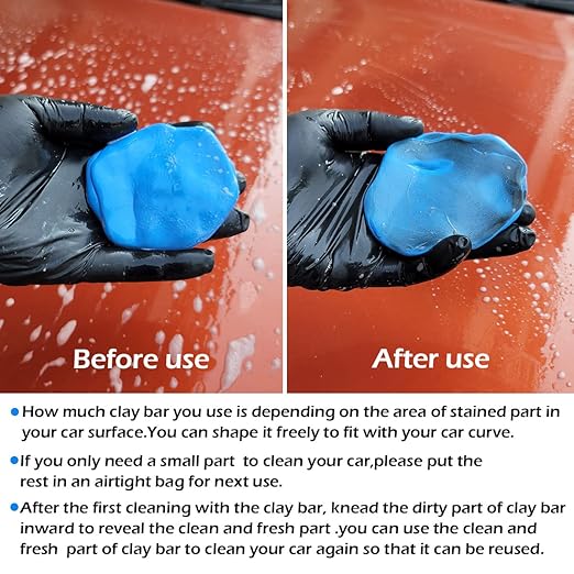 Car Clay Bars Auto Detailing 400g and Clay bar Lubricant Tablets 8 Pack(1pcs=16 oz) Clay bar kit for Car Detailing Damage Free Cleaning
