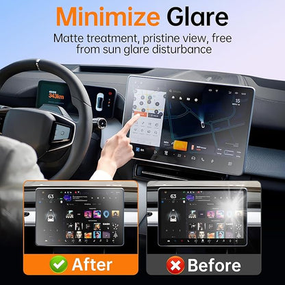 DGXWLLW Screen Protector for Tesla Model Y Juniper 2025 2026 Model 3 Highland 2024 2025 with Alignment Kit Matte Front Back Tempered Glass Touch Screen Protective Anti Glare Fingerprint 9H Hardness