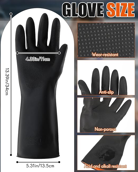 ElectricWise 6 Pack Safety Face Mask Shield with 42.5" waterproof Rubber Apron Latex Gloves for Grinding Heavy Duty Chemical Work
