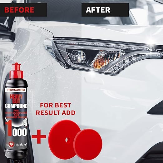 menzerna Heavy Cut Compound 1000" I Abrasive Polishing Compound for Deep Scratches, Sanding Marks, Swirls & Holograms I Buffing and Polishing Compound for Scratch Repair I Silicone Free I 16 fl oz.